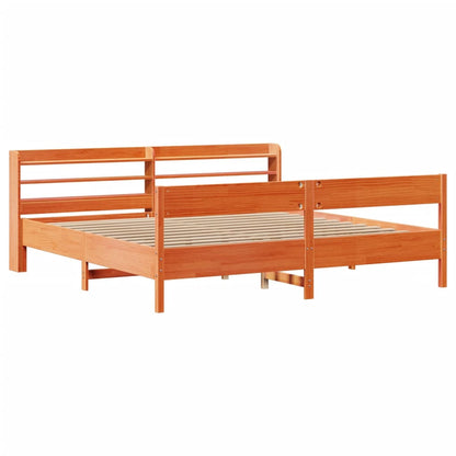 Letto senza Materasso Marrone Cera 200x200 cm in Legno di Pino | homemem39