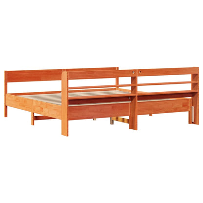 Letto senza Materasso Marrone Cera 200x200 cm in Legno di Pino | homemem39