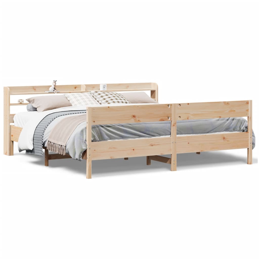 Letto senza Materasso 180x200 cm in Legno Massello di Pino - homemem39