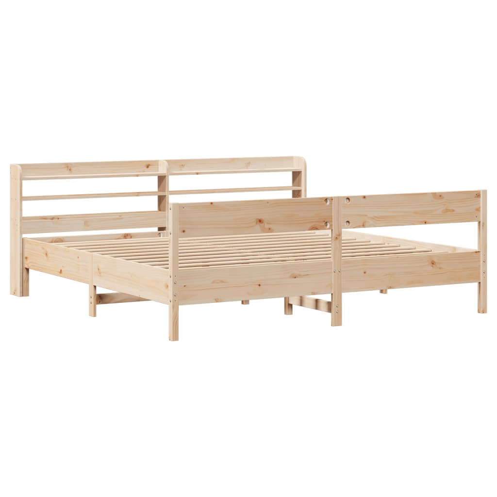 Letto senza Materasso 180x200 cm in Legno Massello di Pino - homemem39