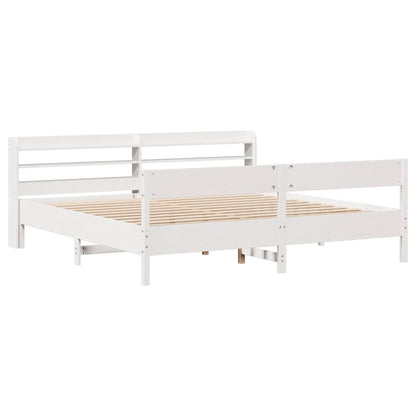 Letto senza Materasso Bianco 180x200 cm Legno Massello di Pino - homemem39