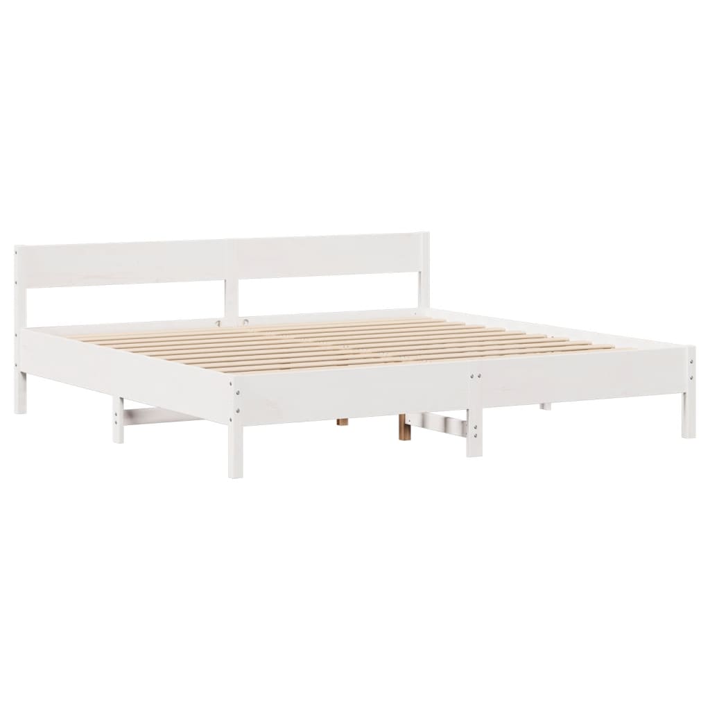 Letto senza Materasso Bianco 180x200 cm Legno Massello di Pino - homemem39