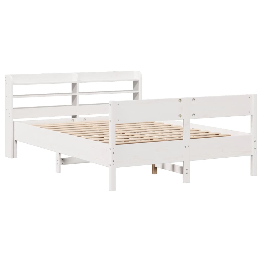 Letto senza Materasso Bianco 160x200 cm Legno Massello di Pino - homemem39