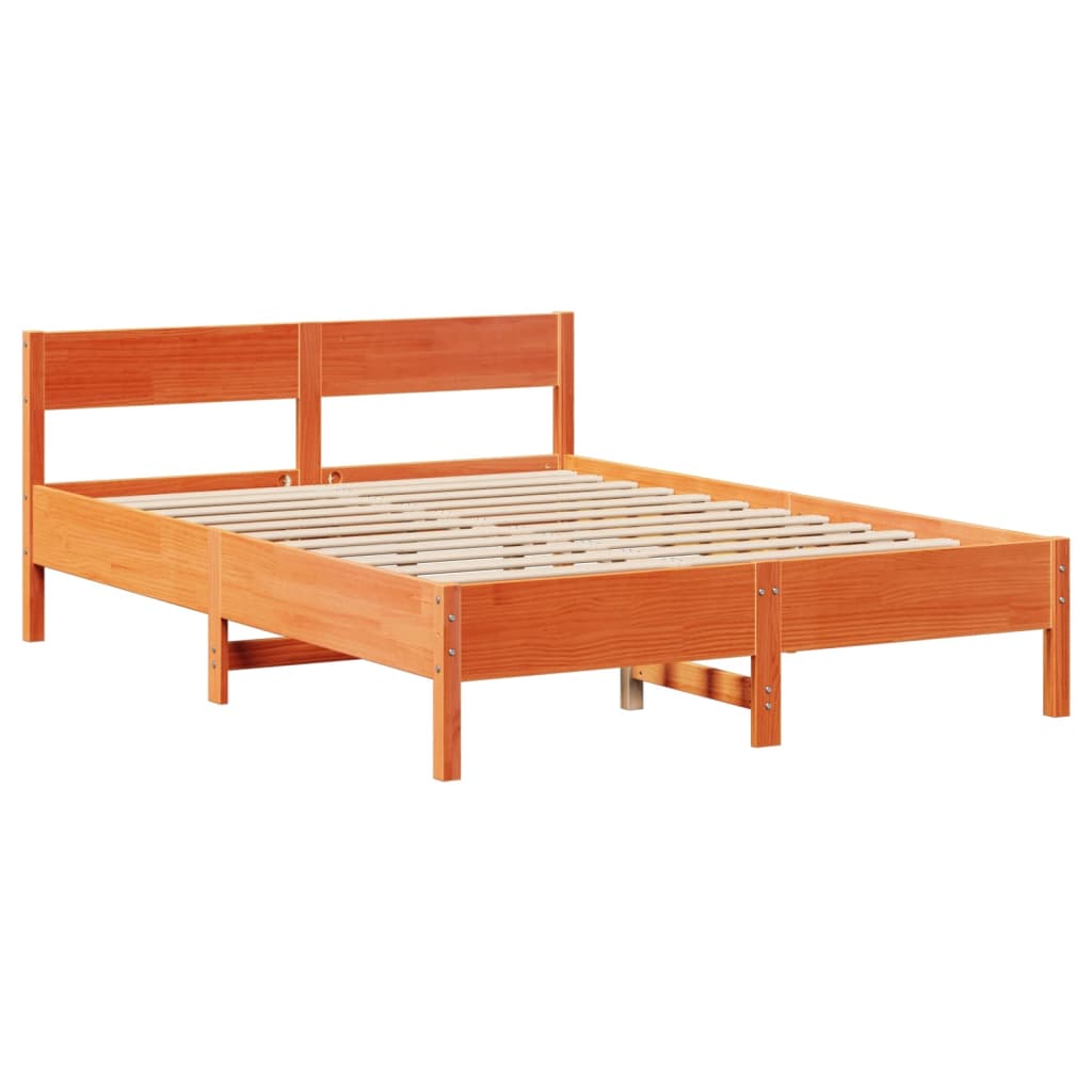 Letto senza Materasso Marrone Cera 160x200 cm in Legno di Pino