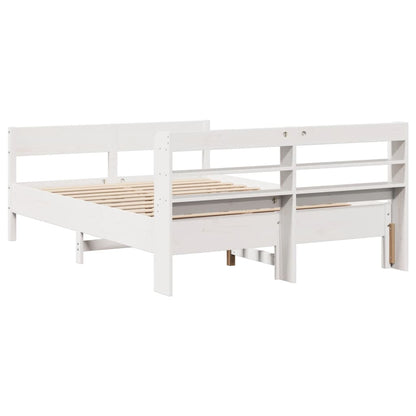 Letto senza Materasso Bianco 150x200 cm Legno Massello di Pino - homemem39