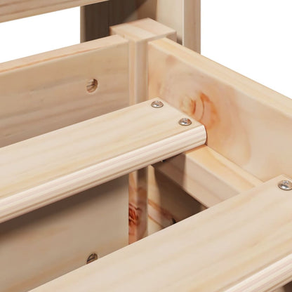 Letto senza Materasso 140x200 cm in Legno Massello di Pino - homemem39