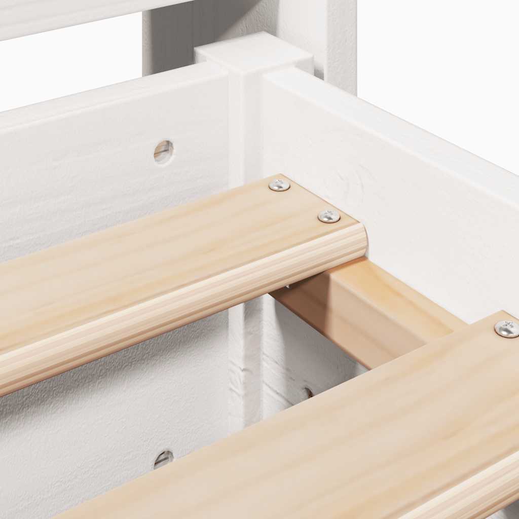 Letto senza Materasso Bianco 120x200 cm Legno Massello di Pino | homemem39