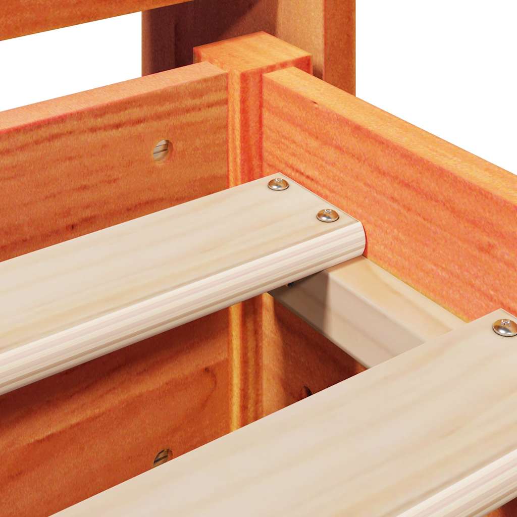 Letto senza Materasso Marrone Cera 120x200 cm in Legno di Pino - homemem39