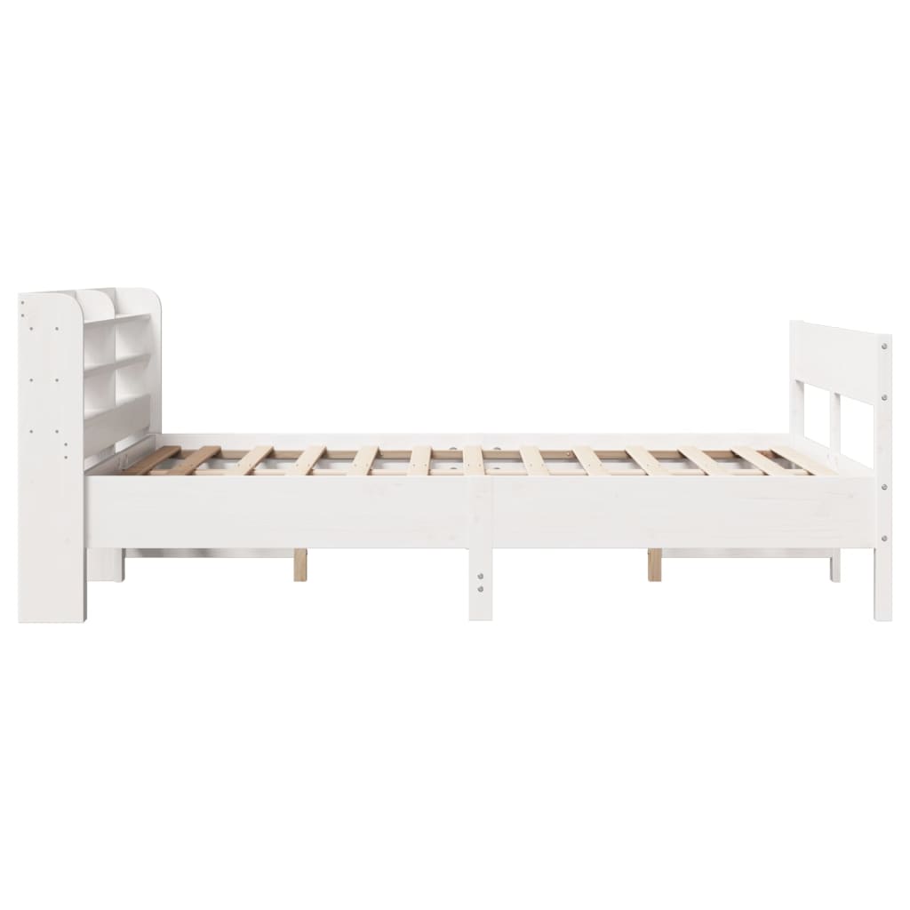 Letto senza Materasso Bianco 140x190 cm Legno Massello di Pino - homemem39