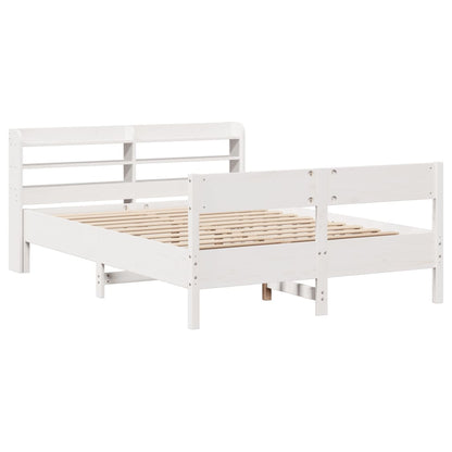 Letto senza Materasso Bianco 135x190 cm Legno Massello di Pino | homemem39