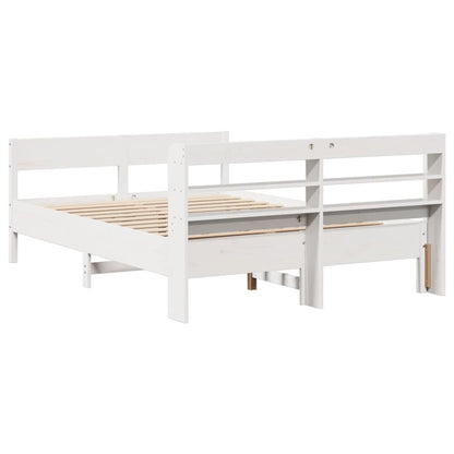 Letto senza Materasso Bianco 135x190 cm Legno Massello di Pino | homemem39