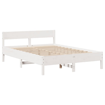Letto senza Materasso Bianco 135x190 cm Legno Massello di Pino | homemem39