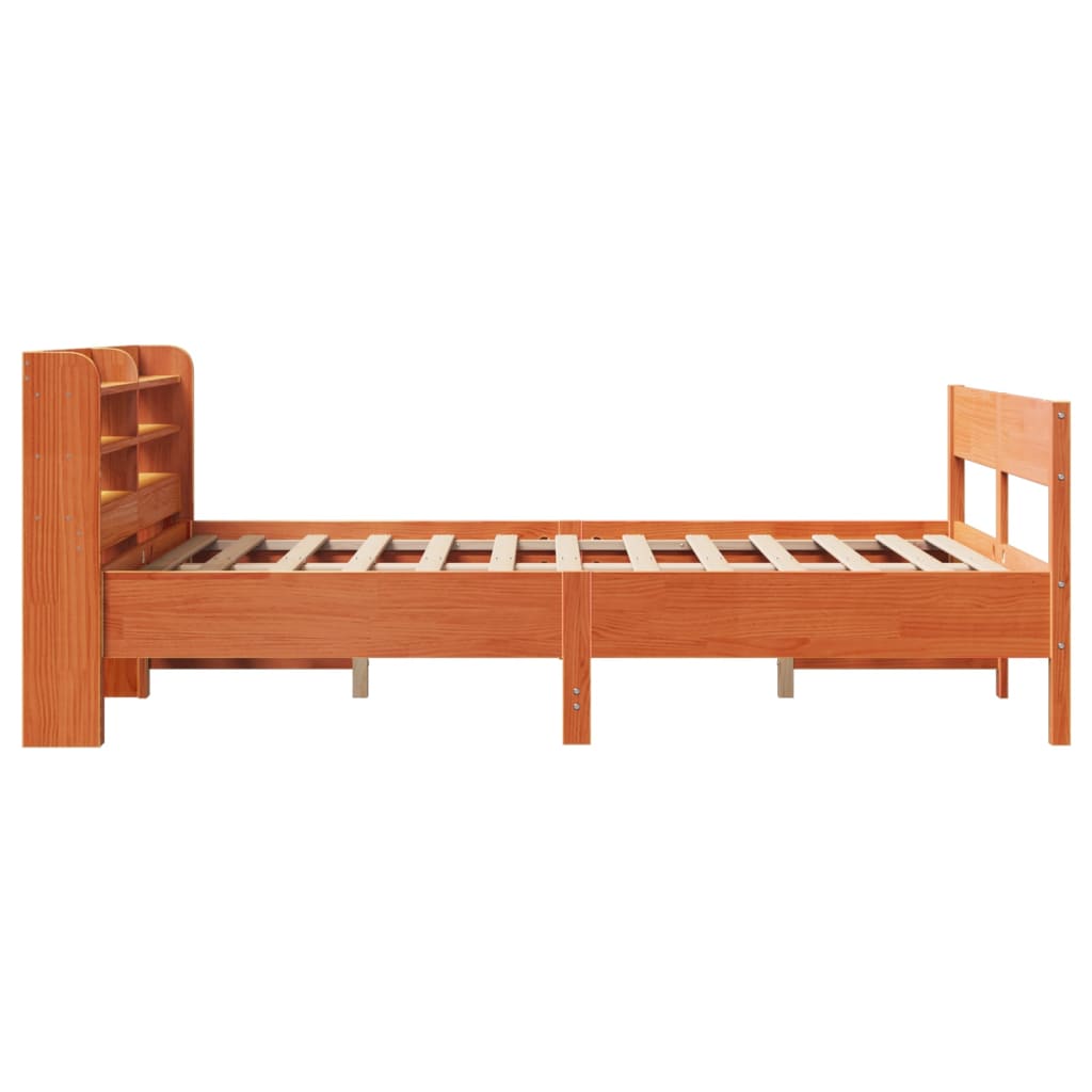 Letto senza Materasso Marrone Cera 135x190 cm in Legno di Pino - homemem39