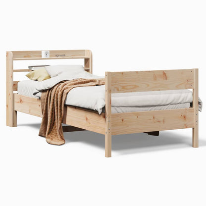 Letto senza Materasso 90x190 cm in Legno Massello di Pino - homemem39