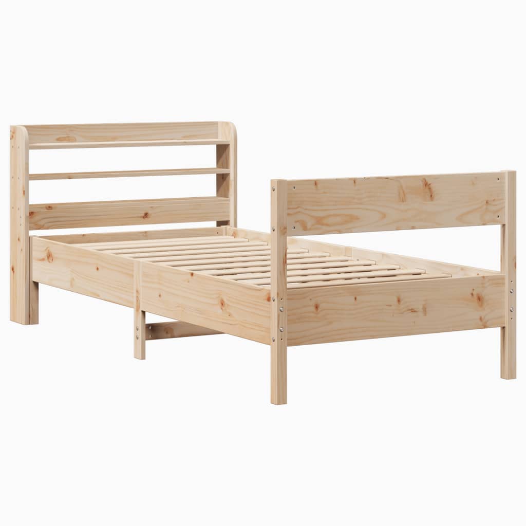 Letto senza Materasso 90x190 cm in Legno Massello di Pino - homemem39