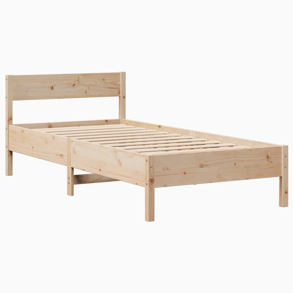 Letto senza Materasso 90x190 cm in Legno Massello di Pino - homemem39