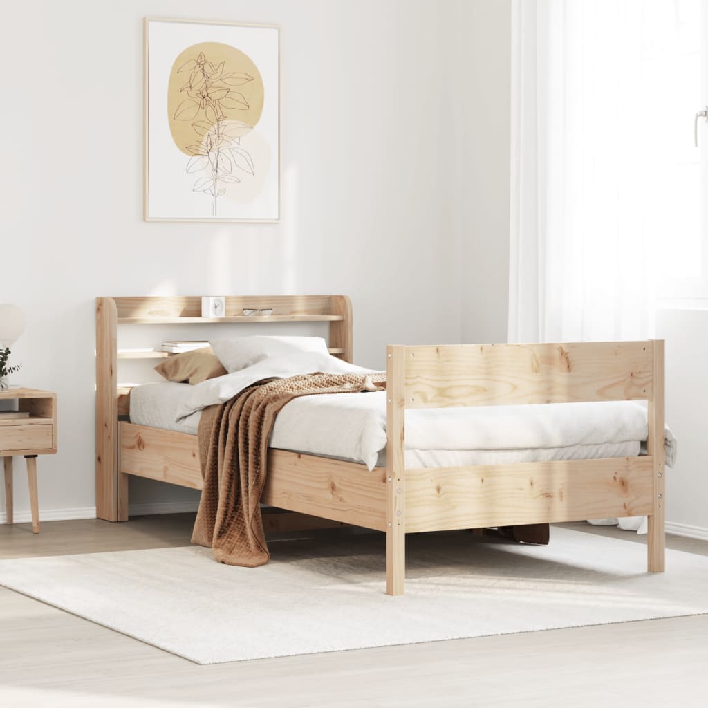 Letto senza Materasso 90x190 cm in Legno Massello di Pino - homemem39