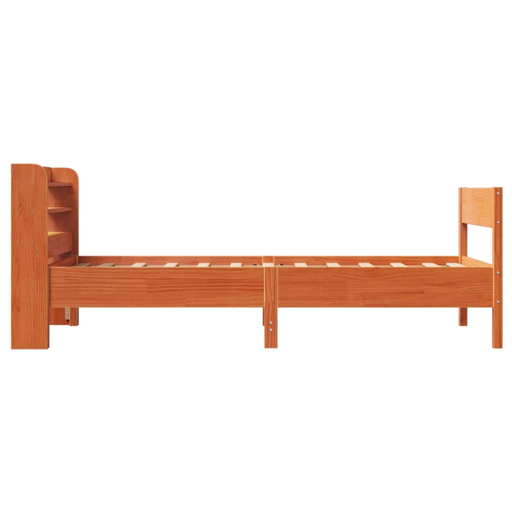 Letto senza Materasso Marrone Cera 75x190 cm in Legno di Pino | homemem39