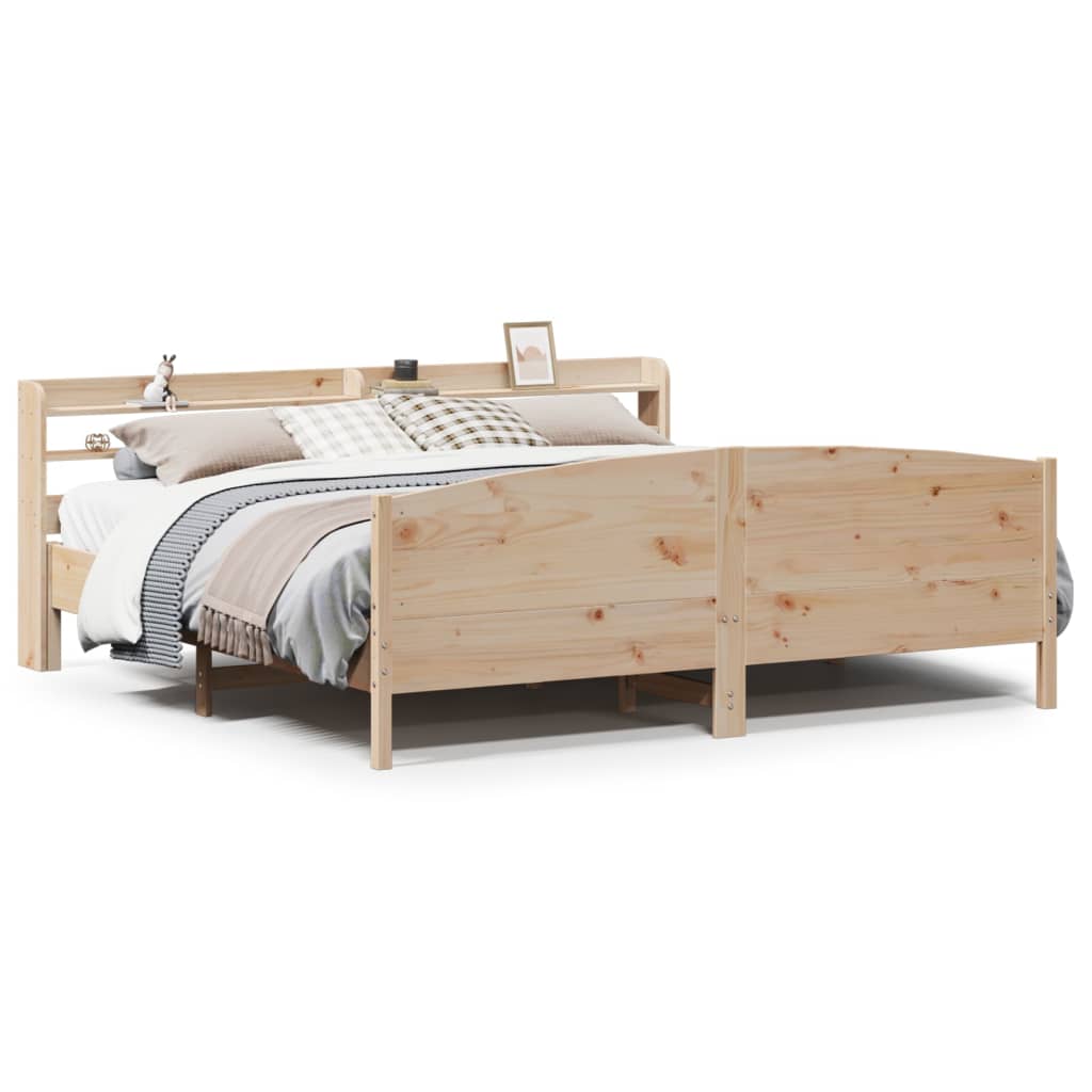 Letto senza Materasso 200x200 cm in Legno Massello di Pino - homemem39