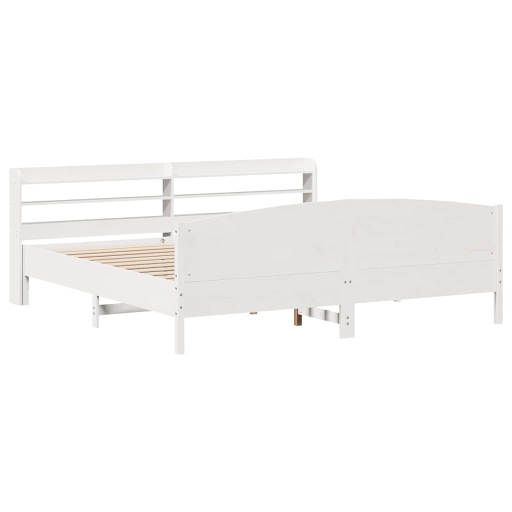 Giroletto senza Materasso Bianco 200x200 cm Legno Massello Pino | homemem39