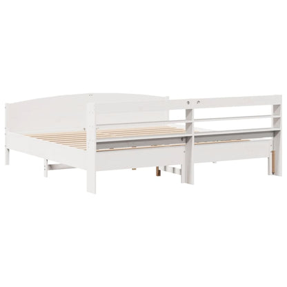Giroletto senza Materasso Bianco 200x200 cm Legno Massello Pino | homemem39