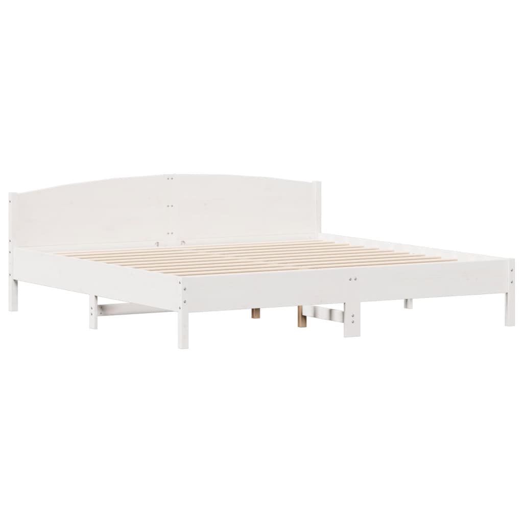 Giroletto senza Materasso Bianco 200x200 cm Legno Massello Pino | homemem39