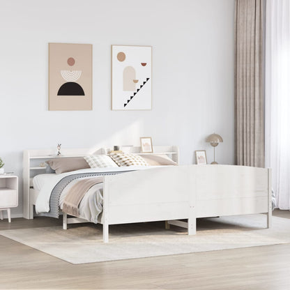Giroletto senza Materasso Bianco 200x200 cm Legno Massello Pino | homemem39