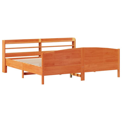 Letto senza Materasso Marrone Cera 200x200 cm in Legno di Pino | homemem39