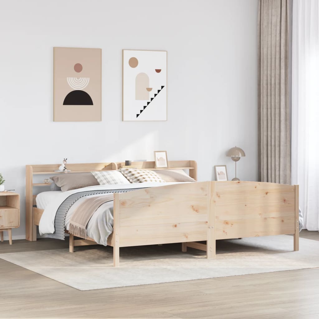 Letto senza Materasso 180x200 cm in Legno Massello di Pino - homemem39