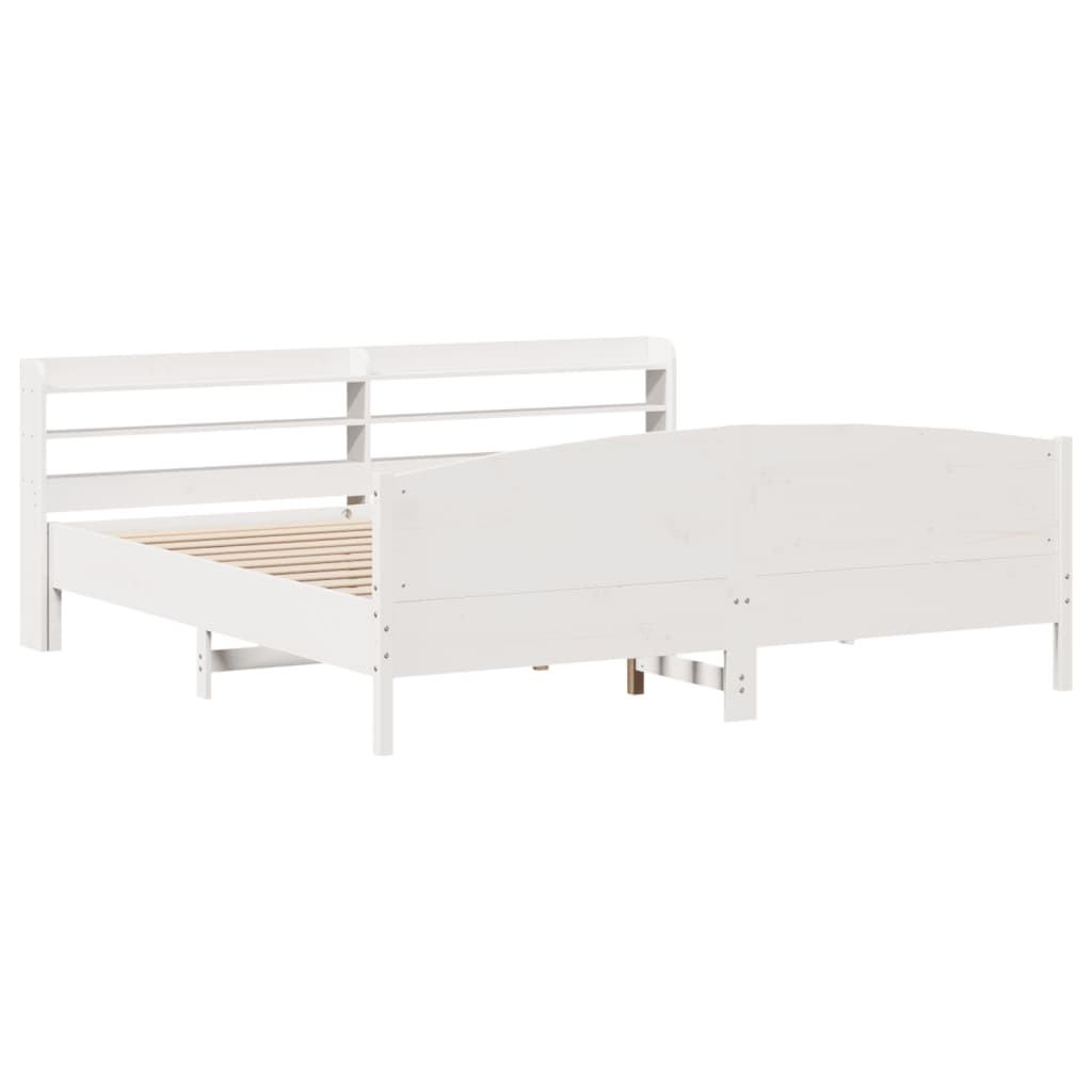 Letto senza Materasso Bianco 180x200 cm Legno Massello di Pino - homemem39