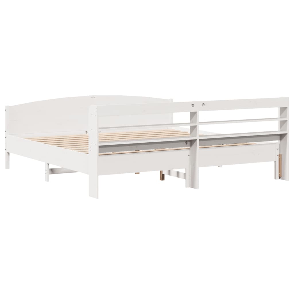 Letto senza Materasso Bianco 180x200 cm Legno Massello di Pino - homemem39