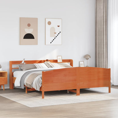 Letto senza Materasso Marrone Cera 180x200 cm in Legno di Pino | homemem39