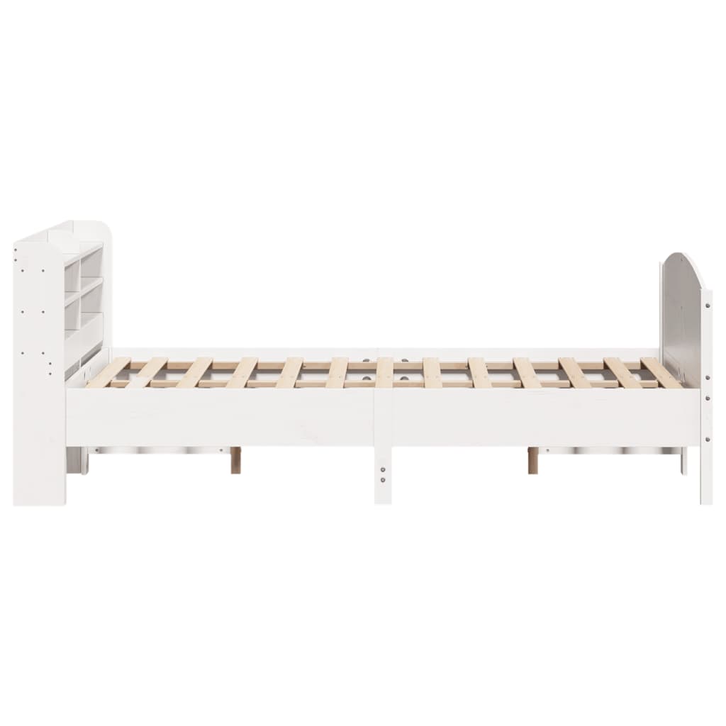 Letto senza Materasso Bianco 150x200 cm Legno Massello di Pino - homemem39
