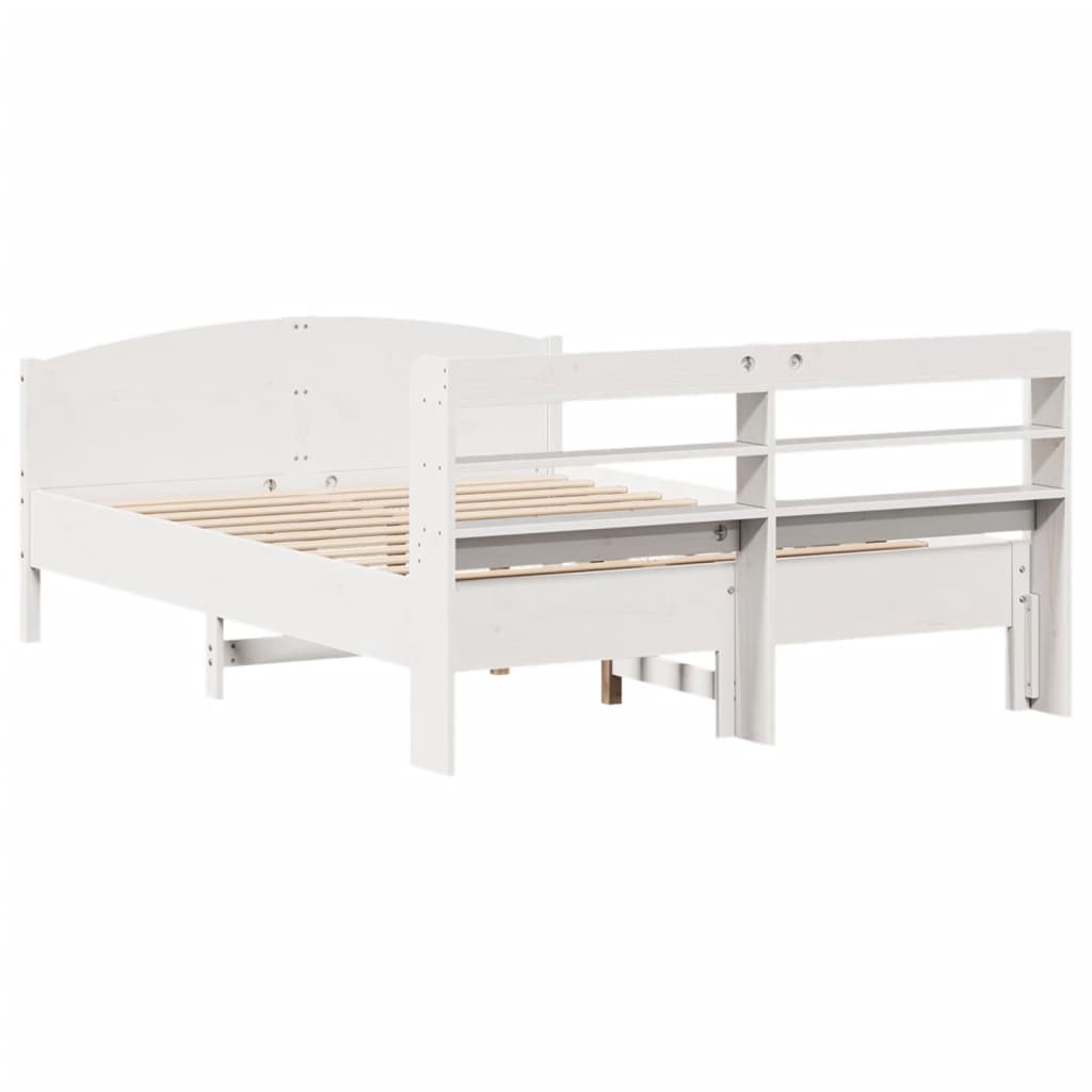 Letto senza Materasso Bianco 120x200 cm Legno Massello di Pino - homemem39