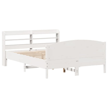 Letto senza Materasso Bianco 140x190 cm Legno Massello di Pino - homemem39