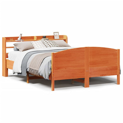 Letto senza Materasso Marrone Cera 140x190 cm in Legno di Pino - homemem39
