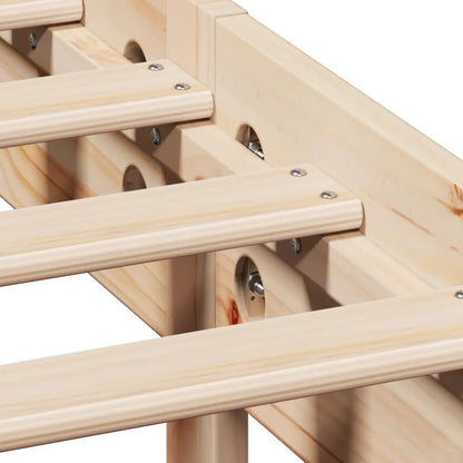 Letto senza Materasso 135x190 cm in Legno Massello di Pino - homemem39