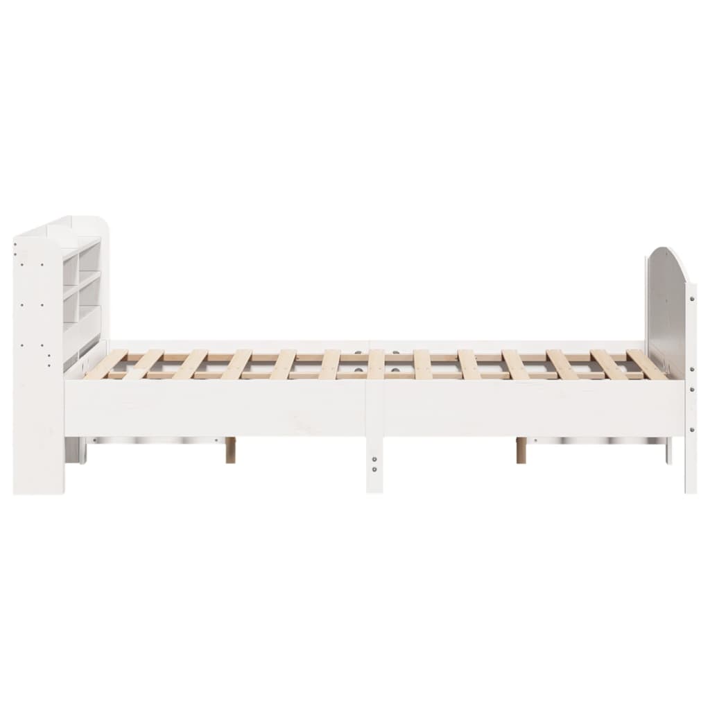 Letto senza Materasso Bianco 135x190 cm Legno Massello di Pino | homemem39