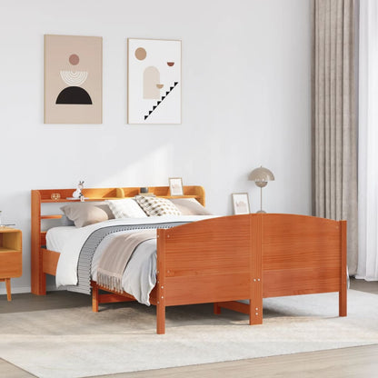 Letto senza Materasso Marrone Cera 135x190 cm in Legno di Pino - homemem39