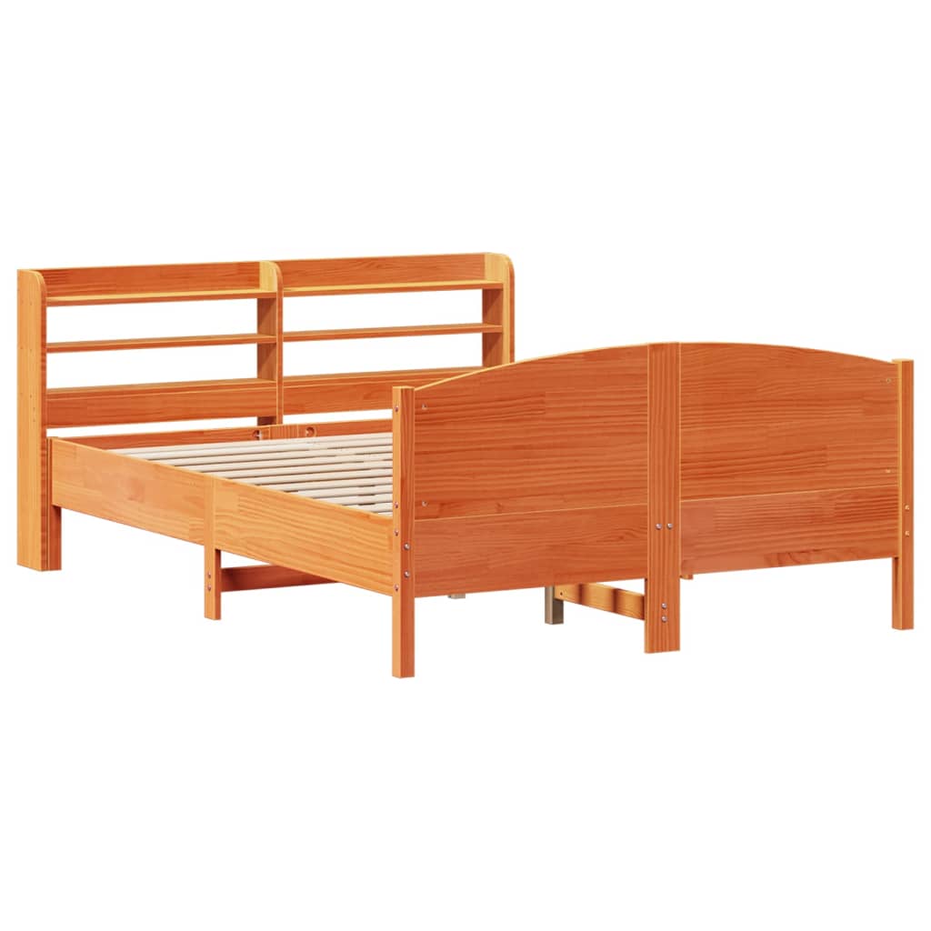 Letto senza Materasso Marrone Cera 120x190 cm in Legno di Pino | homemem39