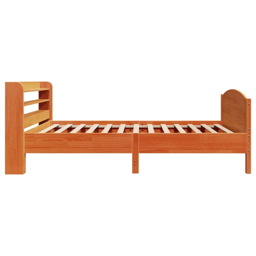 Letto senza Materasso Marrone Cera 100x200 cm in Legno di Pino | homemem39