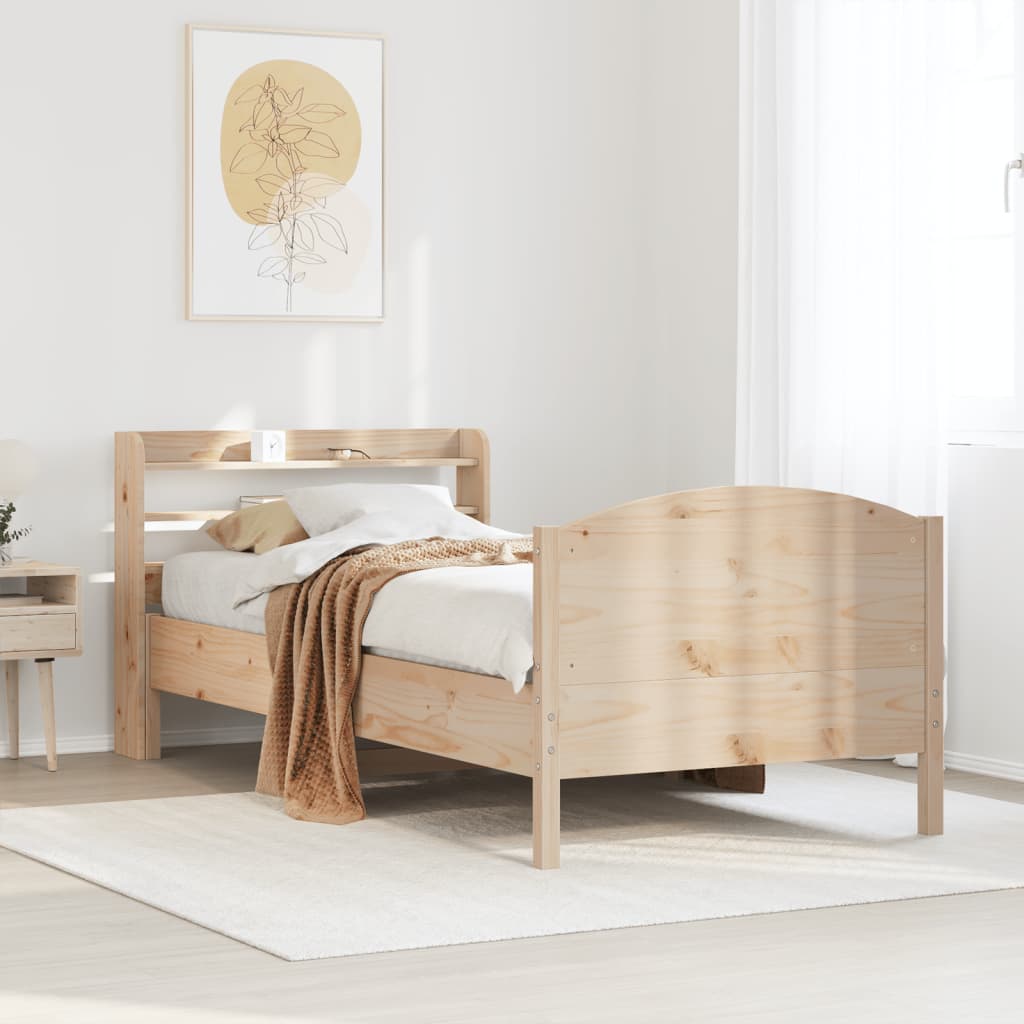 Letto senza Materasso 90x200 cm in Legno Massello di Pino