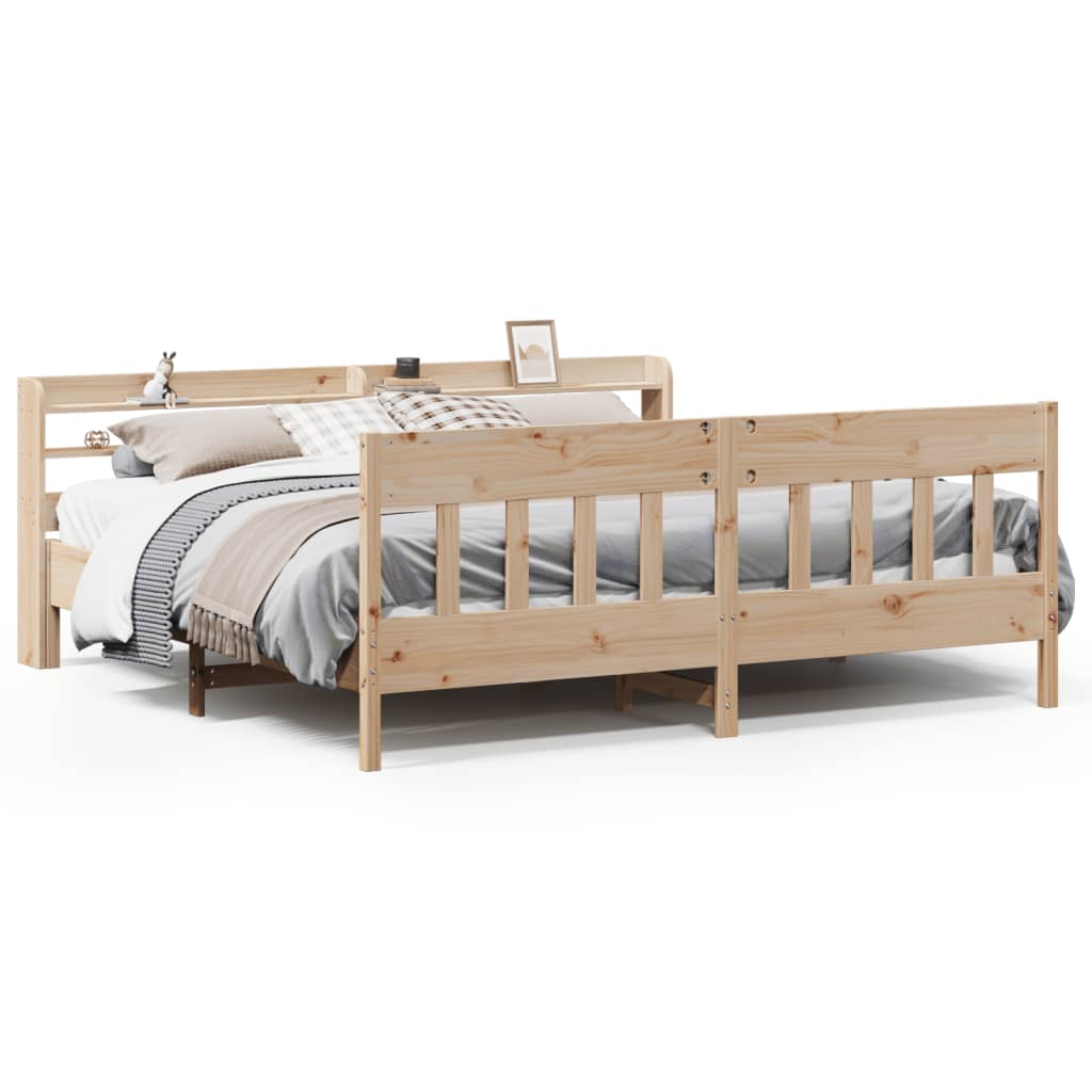 Letto senza Materasso 200x200 cm in Legno Massello di Pino | homemem39