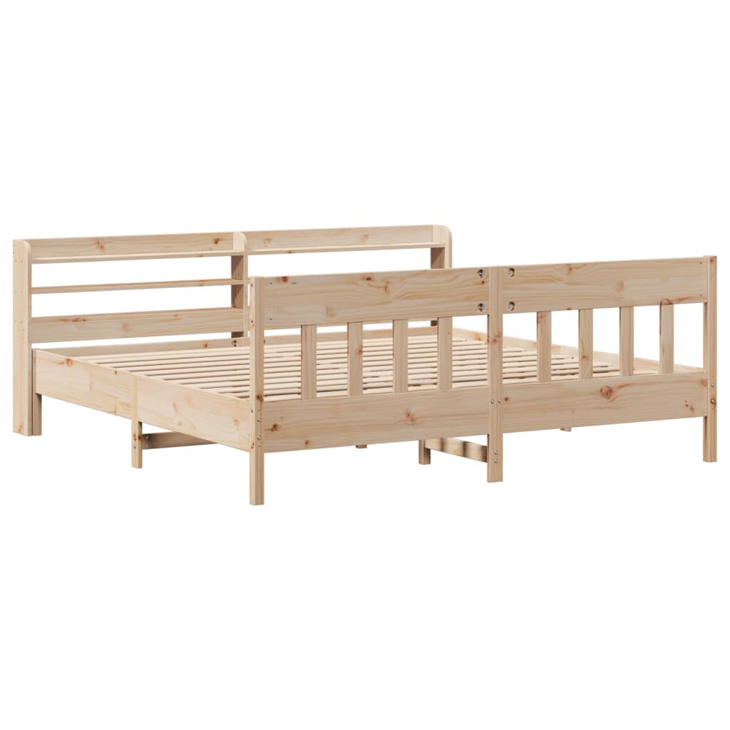 Letto senza Materasso 200x200 cm in Legno Massello di Pino | homemem39
