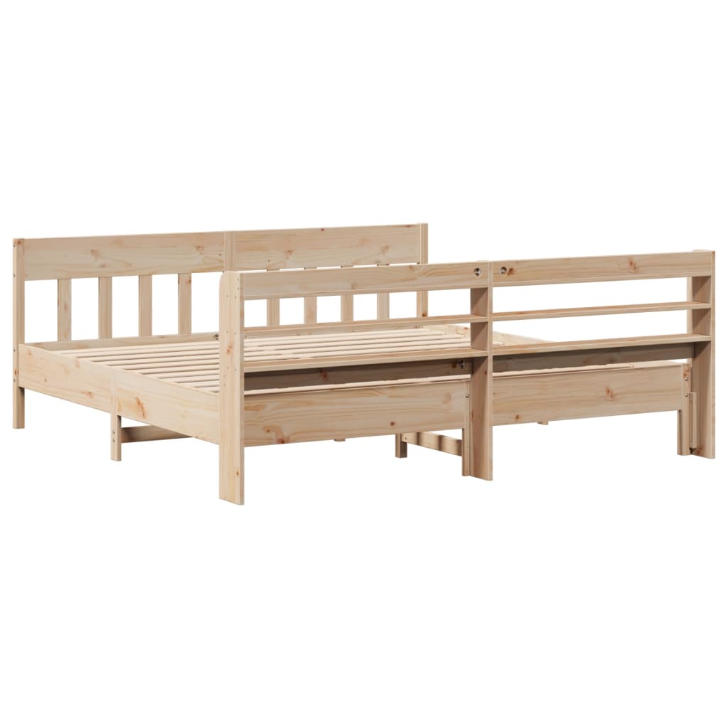 Letto senza Materasso 200x200 cm in Legno Massello di Pino | homemem39