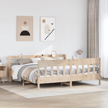 Letto senza Materasso 200x200 cm in Legno Massello di Pino | homemem39