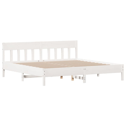 Giroletto senza Materasso Bianco 200x200 cm Legno Massello Pino | homemem39