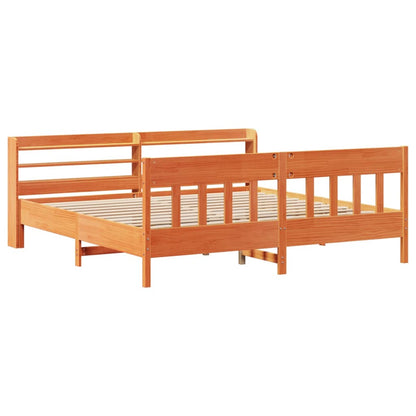 Letto senza Materasso Marrone Cera 200x200 cm in Legno di Pino | homemem39