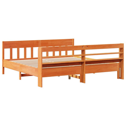 Letto senza Materasso Marrone Cera 200x200 cm in Legno di Pino | homemem39