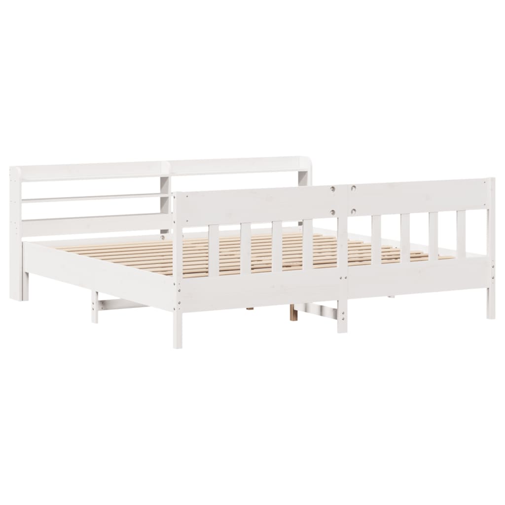 Letto senza Materasso Bianco 180x200 cm Legno Massello di Pino - homemem39